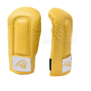 Sac de boxe en cuir de haute qualité Mitt couleur unie avec motif imprimé fabriqué au Pakistan - Product Image 2