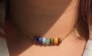 Venta caliente mejor calidad Natural a granel golosina plateado oro 7 Chakra cuentas de collar de oro - Product Image 6