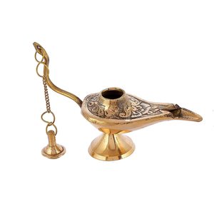 Top Sale Small <strong>Aladin</strong> Lamp Home Table Decor Crafts Sculpture Metal Gold Brass Decorative Office Sculpture Products - Product Image 1