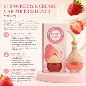 Ambientador para Auto con Aroma a Fresa y Crema, Marca Privada, 6ml, OEM |   Fragancia para Auto Sin Alcohol |   España UE - Product Image 3