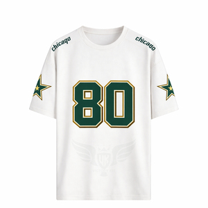 Camiseta Deportiva Casual Personalizada para Hombre, Corte Holgado, para Entrenamiento y Aficionados, Azul Marino, con el Número 80 de Chicago - Product Image 4