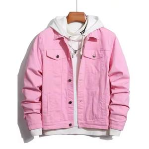 2025 New Men's White Hooded Zipper <b>Denim</b> Jacket, a New Stylish and Customized Two-piece Cotton-Fleece Jacket With <b>Denim</b> <b>Fabric</b> - Product Image 3