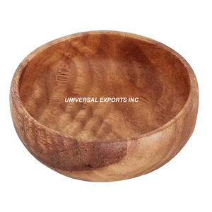 Etiqueta de madera Cuenco para servir Diseñador de mesa Venta al por mayor Ensaladera Forma redonda Mesa Cuenco de chocolate de madera - Product Image 3