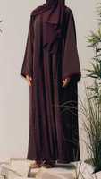 Abaya musulmane ouverte de Dubaï à manches longues, infroissable, faite main, élégante, légère, avec capuche, style robe, modeste, pour soirée, cardigan turc en soie, tout en soie