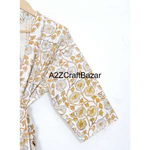 Classy Flower Printed Cotton Hand Made Block Print <b>Kimono</b> Night Wear Sleep Wear Comfortable Robe Bikini Wrap Up Bulk OEM - Product Image 3