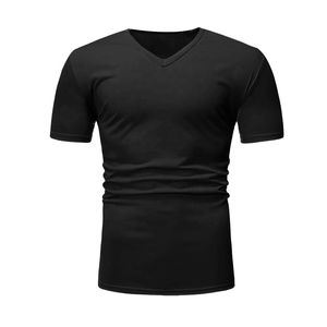 Camiseta de Cuello en V para Hombre, Manga Corta, 100% Algodón Jersey, de Alta Calidad, con Costuras Reforzadas, Estilo Urbano, para Gimnasio y Entrenamiento, Precio Económico, Nueva Llegada - Product Image 2