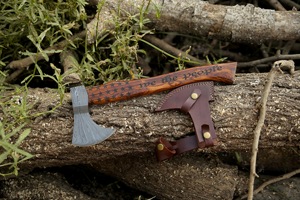 Hacha de acero de Damasco profesional de fábrica de cubiertos OEM ODM personalizada al por mayor para bricolaje y uso industrial de peso ligero para acampar - Product Image 2