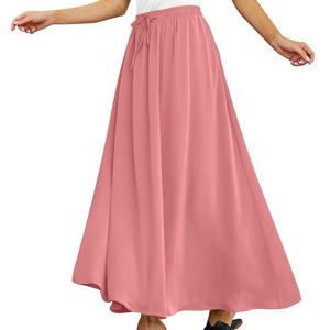 กระโปรงยาวของผู้หญิงระบายอากาศได้ดีสีพื้น - Product Image 2