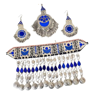 Precio al por mayor, conjuntos de joyería afgana de estilo tradicional hecha a mano, collar, joyería afgana, pendiente para mujer a bajo costo - Product Image 3