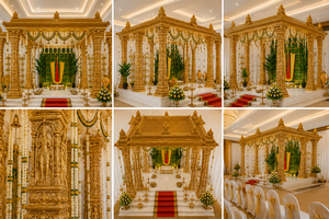 Mandap Tirupati Balaji de Gran Elegancia para Bodas Hindúes Tradicionales, Compre un Mandap de Fibra Dorada Premium para Recepciones y Rituales de Boda - Product Image 2