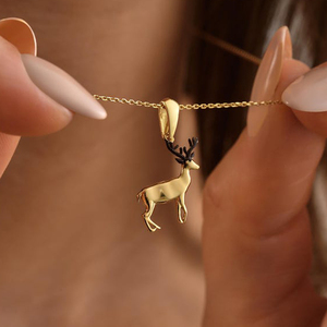 Women's Designer Deer Shape Animal Lover Necklace New Arrival 925 Sterling Silver 18K Gold Plated Fine Trend Jewelry for Gift - Product Image 1
