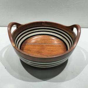 Handmade Vintage Eco-Friendly Decorative <b>Wooden</b> <b>Salad</b> <b>Bowls</b> with Custom Logo for Kitchen Party & Hotel Use Bulk Wholesale India - Product Image 1