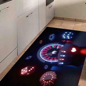 Alfombra Vibrante con Estampado de Casino - Oficina, Sala de Juegos, Decoración Moderna, Alfombra de Terciopelo - Product Image 3