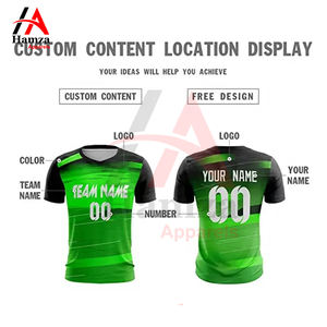 เสื้อฟุตบอลเยาวชนระบายอากาศได้ดีผ้าโพลีเอสเตอร์100% 180 GSM คอวีแขนครึ่งแขนกำหนดชื่อทีม/หมายเลข Hamza - Product Image 2