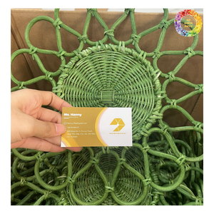 Tapis de table rond en rotin, napperon naturel de style vintage pour mariage, salle à manger, napperon en rotin, décoration murale suspendue - Product Image 1