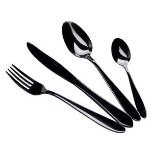 Ensemble de couverts en acier inoxydable dernier cri, 5 pièces, avec couleur argent et noir, pour la cuisine, ensemble de couverts de luxe pour restaurant à prix avantageux - Product Image 4