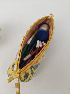 Indian Hand Block Printed Floral Cotton Fabric Eco-Friendly Durable <b>Quilted</b> Makeup Case Zipper Closure for Travel Stationery - Product Image 3