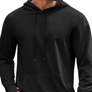 Jersey personalizable unisex de lana suave con puños acanalados, Sudadera con capucha de invierno de gran tamaño, color negro liso con impresión digital, pedido a granel para hombre - Product Image 5