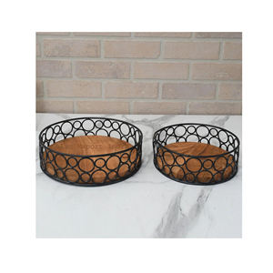 Diseño de anillo moderno, bandeja de servicio de madera redonda con acabado negro, tamaño personalizado, aperitivos de té, plato para beber, superficie lisa, Mesa para el hogar - Product Image 5