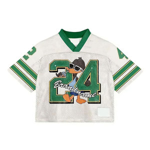 Maillot de football américain tendance, nouveau modèle court et respirant, grandes tailles, 100 % polyester, logo personnalisé, service OEM - Product Image 6
