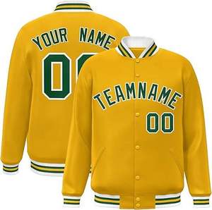 Veste bomber personnalisée avec nom et numéro d'équipe, veste de baseball en satin brodée en lot, pour homme - Product Image 5