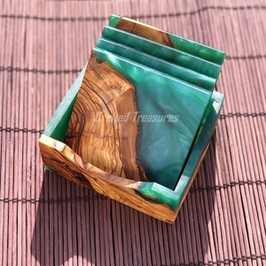 <b>Tea</b> Cup Coaster <b>for</b> Table Decoration Hot Bulk <b>Sale</b> Wooden Epoxy Pine Resin Customized Package CLASSIC Sustainable Coasters Drink - Product Image 2
