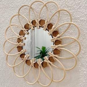 Boho Rattan <b>Mirror</b> <b>Frame</b> for Eco-Conscious Modern Homes - Product Image 2