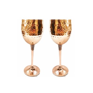 Ensemble de 2 pièces gobelet en cuivre fini brillant pour vin bière boire luxe maison Bar hôtel utiliser dessus de table article décoratif - Product Image 4