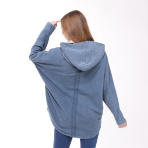 Sweat à capuche oversize pour femme en molleton bouclette de haute qualité, style streetwear décontracté hiver, 100% coton, écologique, séchage rapide, avec logo avant - Product Image 4