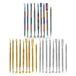 Proveedor Mayorista de Empujadores de Cutículas de Acero Inoxidable, Herramientas de Manicura de Doble Punta, Reutilizables, Duraderas, Colores Personalizables - Product Image 1