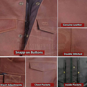 Ropa deportiva Precio barato Chaleco de moto de cuero personalizado de alta calidad - Product Image 6