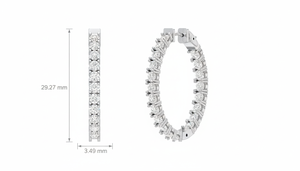 <b>Gold</b> Set Inside-Outside Diamond <b>Hoop</b> <b>Earring</b> For Women - Product Image 2