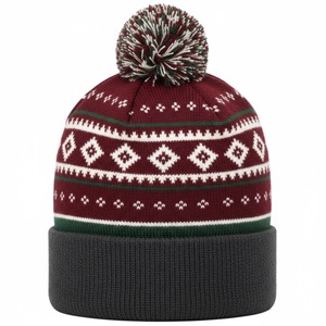 Gorros de punto personalizados al por mayor, gorro de lana liso para hombre y mujer, gorro cálido de invierno, informal para exteriores, jacquard - Product Image 1