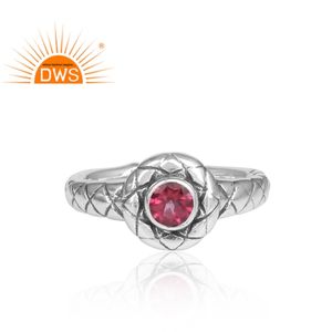 Vente chaude oxydé en argent Sterling naturel rose topaze pierre précieuse bague réglable bijoux personnalisés pour les femmes cadeau pour elle - Product Image 4