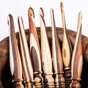 Natural Wooden Simple <b>Crochet</b> <b>Hooks</b> Set Lightweight <b>Ergonomic</b> Hand Knitting - Product Image 6