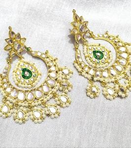 Top Indian Manufacturer Export Quality Bridal Heavy Gold Plated Pearl Cluster Drop Earring Inspired <b>Fashion</b> <b>Jewelry</b> - Product Image 2