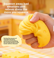 Jouet Squishy Géant en Forme de Fromage de 11 cm à Rebond Rapide avec Boîte d'Emballage, Jouet Anti-Stress en TPR pour Tous les Âges
