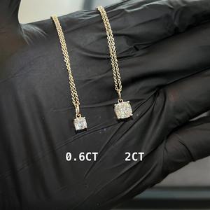 Collar con Colgante Solitario de Diamante Cultivado en Laboratorio VVS, con Base de Oro Sólido de 14k, Joyería Minimalista a Bajo Precio - Product Image 3