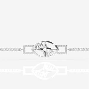 Pulsera y Brazalete de Plata de Ley con Moissanita para Hombre Ramojwala - Product Image 1