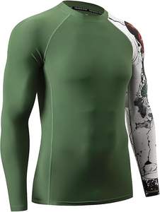 Ensemble de rashguard et de pantalon de compression MMA personnalisable OEM Waseem Impex, 100% polyester, vêtements de compression pour l'entraînement, séchage rapide, arts martiaux - Product Image 3