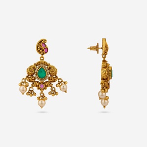 Antique Chokers <b>Necklace</b> 188666 Zinc Alloy Tassel with <b>Ruby</b>-Green Synthetic Zircon Stones Elegant Timeless for Wedding Occasions - Product Image 5
