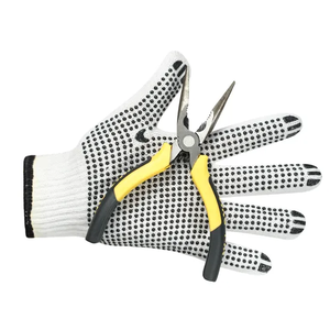 Gants en cuir polycoton tricotés à pois en PVC noir à prix d'usine Gants de protection de l'industrie de la construction de sécurité - Product Image 4