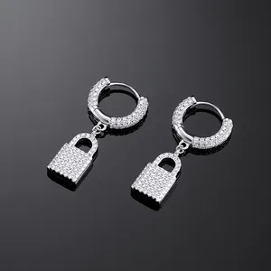 Wholesale Eco-friendly Lab Grown Diamond Sterling Silver <b>Hoop</b> <b>Earrings</b>-Minimalist <b>Fashionable</b> Party Gift - Product Image 1