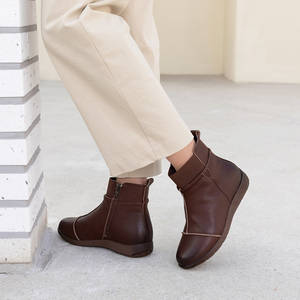 [JSHOE] Women Genuine Cow Leather Fleece Lined Comfort Ankle <b>Boots</b> 3.5cm <b>Low</b> <b>Heel</b> Winter Casual Shoes - Product Image 4