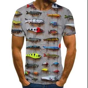 T-shirt de pêche vintage pour homme, imprimé 3D, décontracté, manches courtes, ample, sweat-shirt pour homme, haut de sport de plein air - Product Image 4