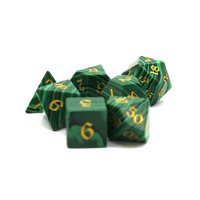 Ensemble de dés polyédriques en malachite à rayures vertes en vrac 7 pièces en gros dés de pierres précieuses du MDN pour donjons et dragons RPG