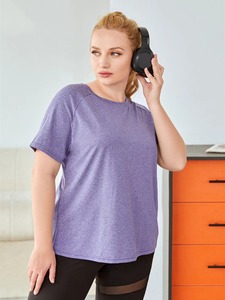 Logo personnalisé marque privée femmes coupe décontractée T-Shirt à manches courtes pour les femmes décontracté Gym col rond T-shirt - Product Image 4