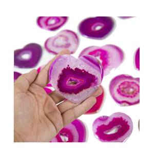 Dessous de verre en cristal haut cadeau utiliser main faire pierre artisanat rose Onyx coeur sous-verres pour boisson pierre naturelle pierre précieuse de guérison grossiste - Product Image 4