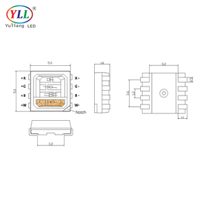 <span class=keywords><strong>Chip</strong></span> <span class=keywords><strong>LED</strong></span> Epistar 5050 RGBW de Alta Eficiencia Luminosa 1.8H con 0.3w 0.4w 0.5w para Iluminación de Paisajes Exteriores - Product Image 4