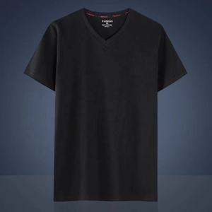 Camiseta vintage de algodón 100% de alta calidad para hombre, venta al por mayor de verano, camiseta blanca negra de manga corta con cuello en V para hombre - Product Image 6